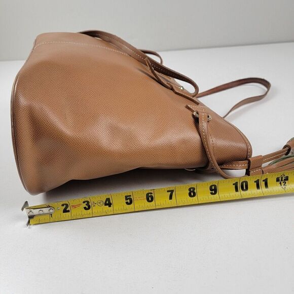 Dooney & Bourke Davis Tassel Saffiano Zip Shopper Tote Pebble Tan Leather Purse - Picture 8 of 16